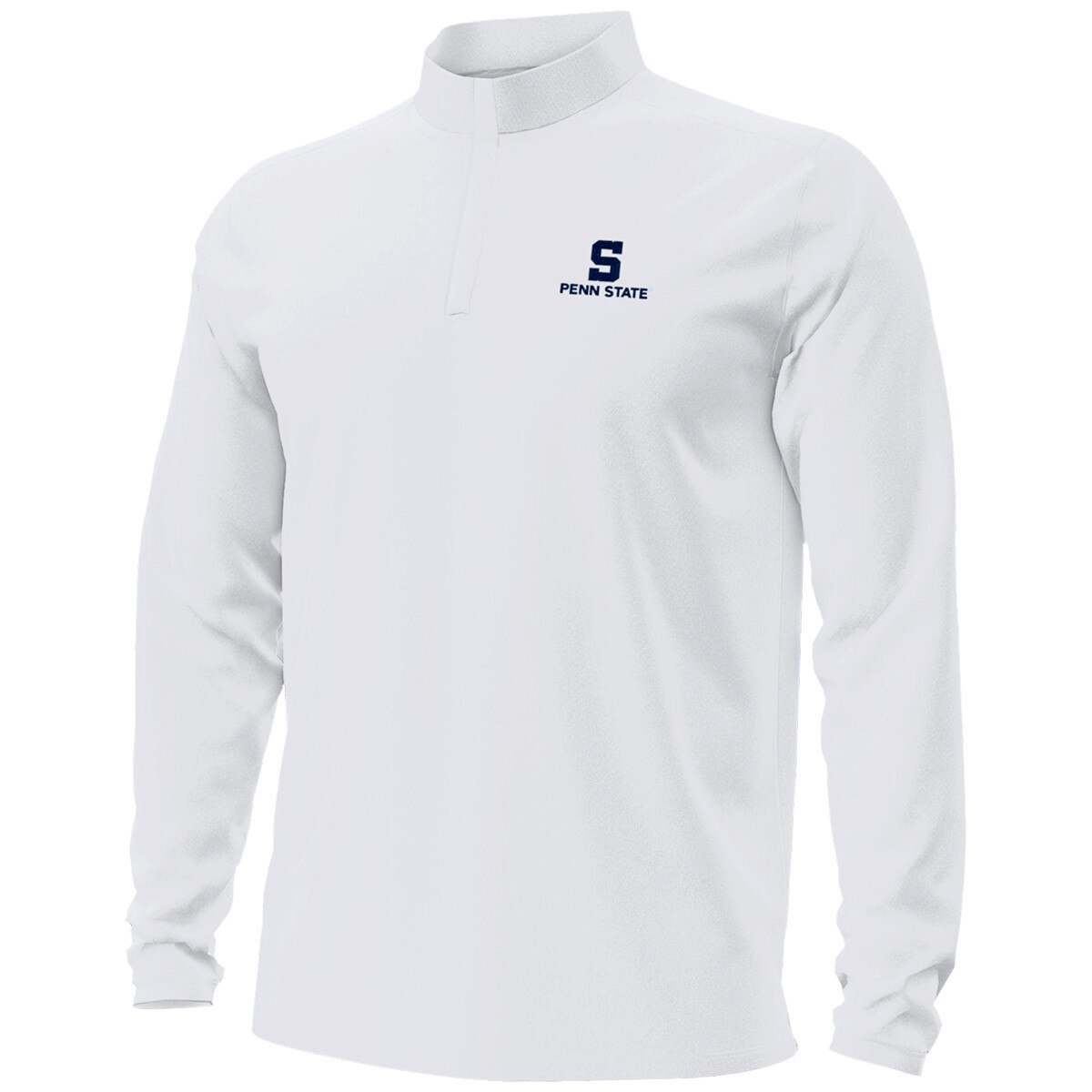 white Under Armour motion 1/4 zip with S above Penn State on left chest